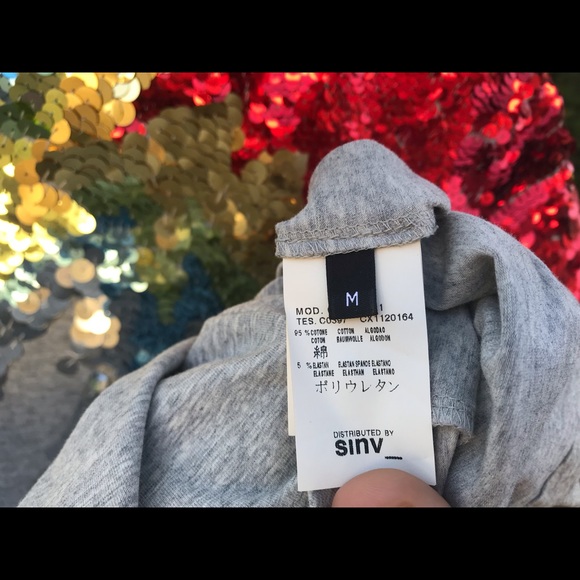 McQ by Alexander Gray Sequin T-shirt Dress - Picture 5 of 6